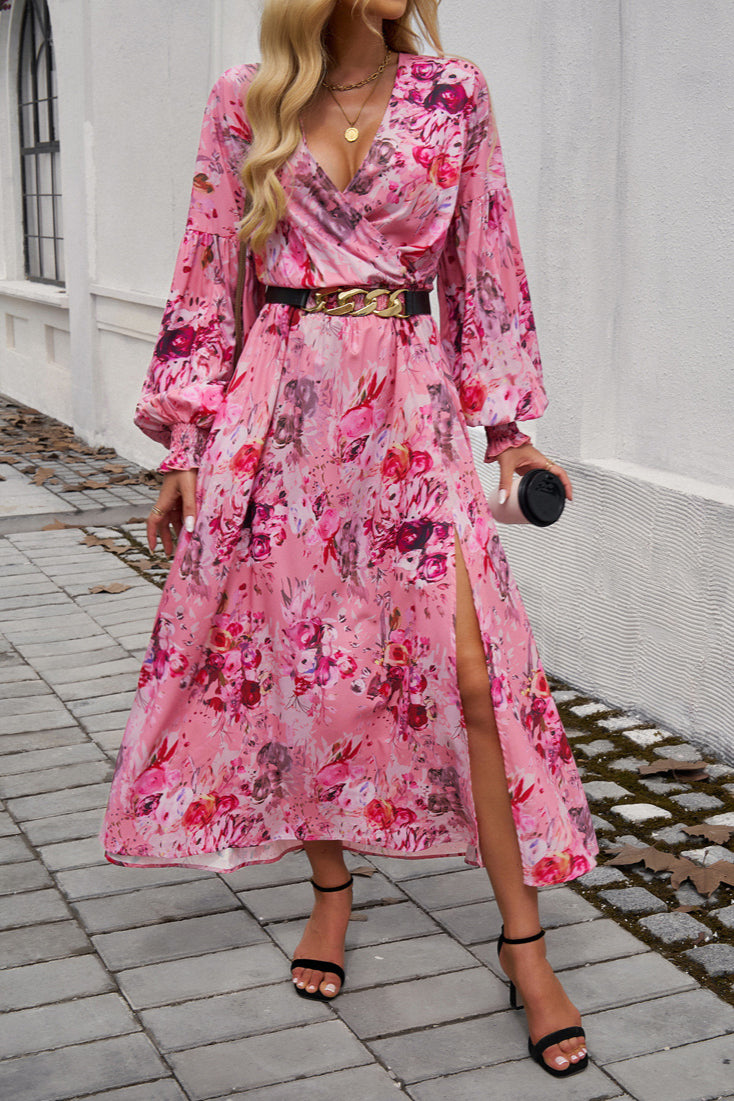 Robe longue à imprimé floral vibrant