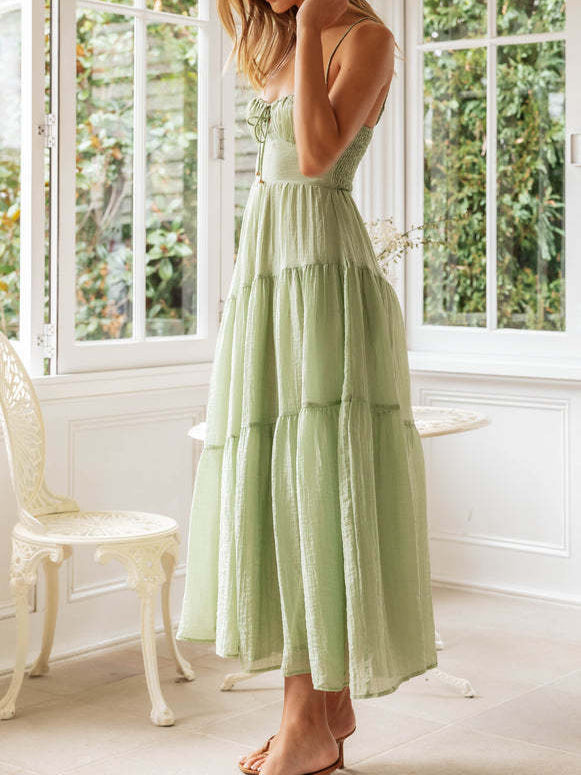 Robe sans manches superposée de couleur pastel de rêve 