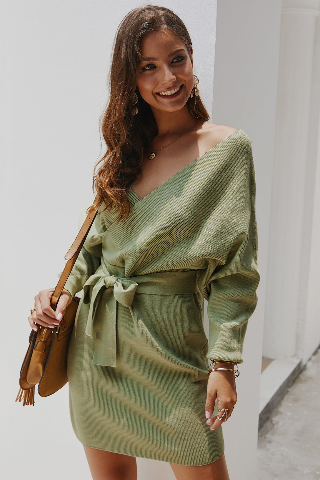 Chic Wrap Sweater Dress