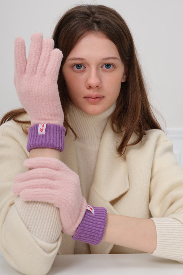 Warm Fashionable Knitted Wool Gloves