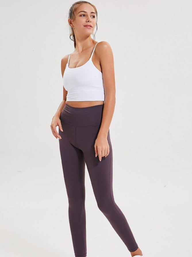 Haut court de yoga sans manches violet clair pour le sport