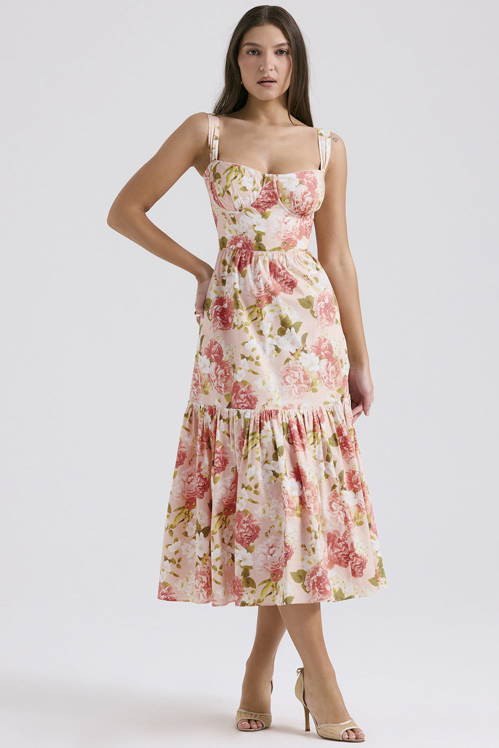 Robe d'été sans manches à imprimé floral 