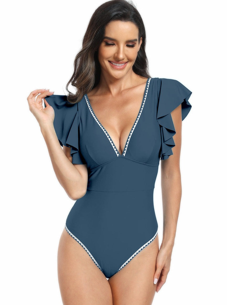 Maillot de bain à volants tendance pour femme 