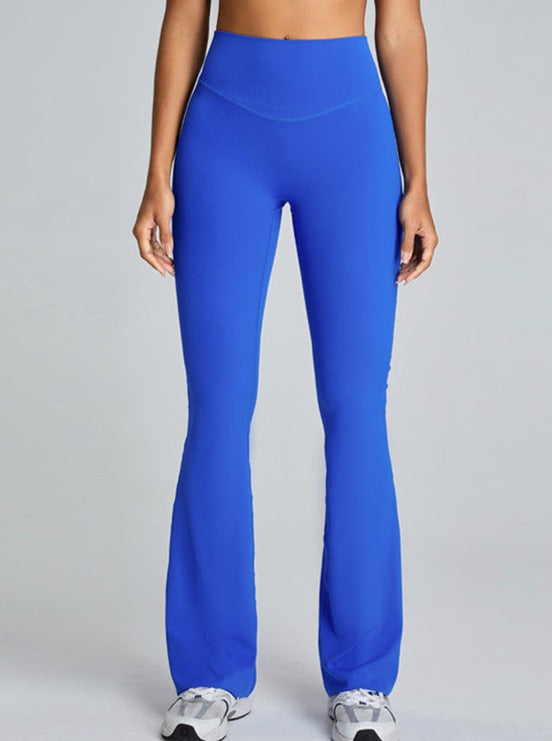 Pantalon de yoga bleu taille haute avec contrôle du ventre Micro Large 