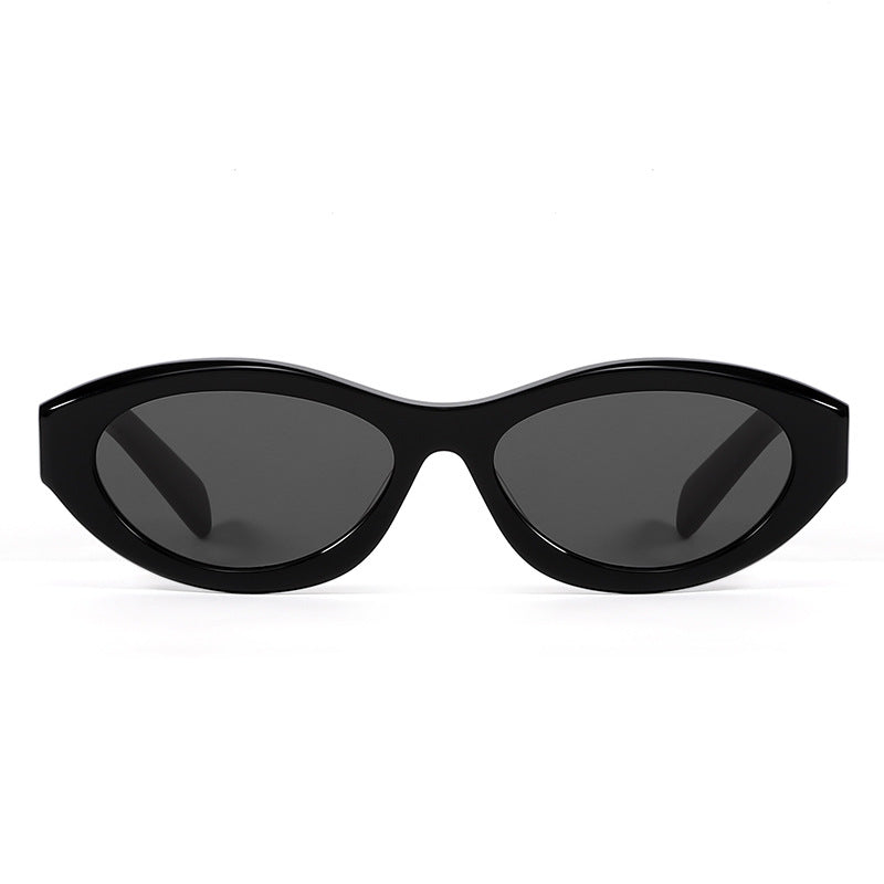 Lunettes de soleil œil de chat à monture étroite anti-UV 