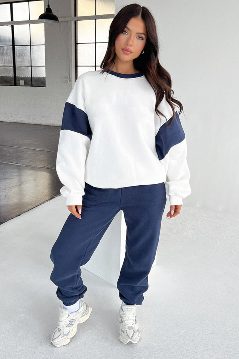 Color Block Sweatshirt and Joggers Set