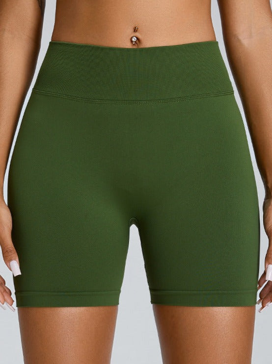 Short de sport taille haute sans couture vert menthe rehaussant les fesses 