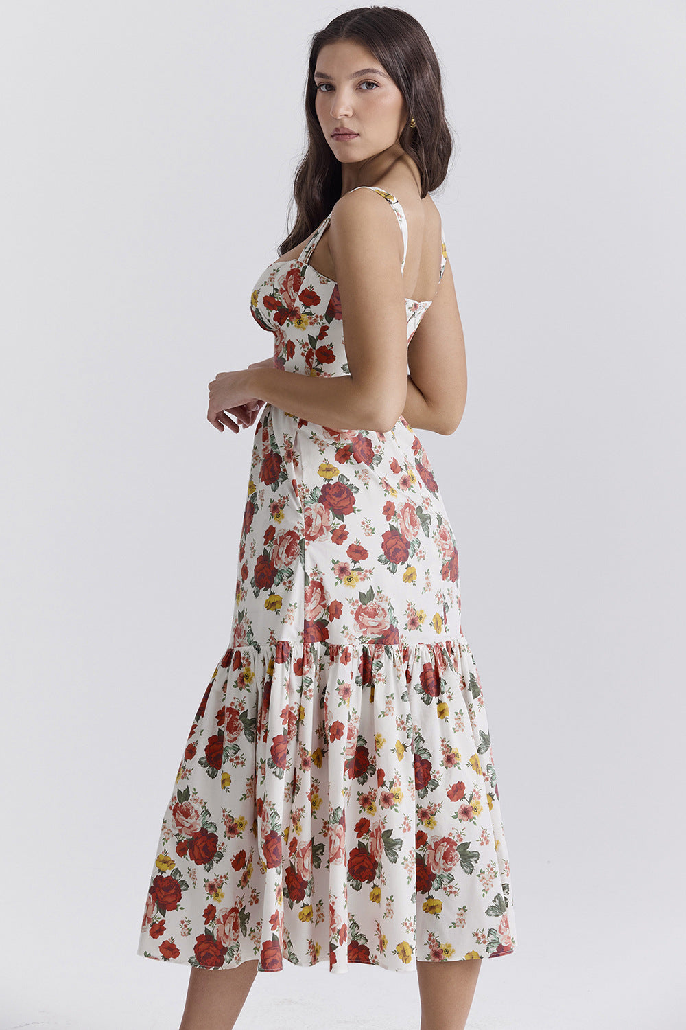 Robe d'été sans manches à imprimé floral 