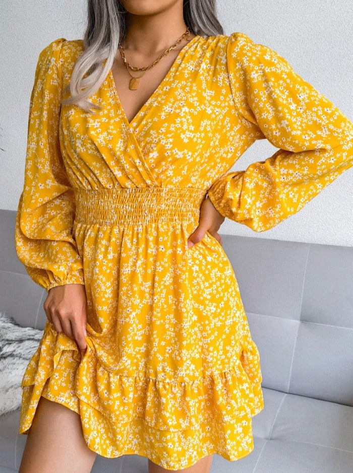 Robe à manches longues à imprimé floral