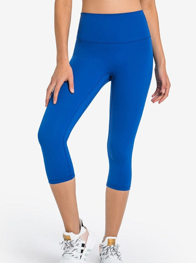 Pantalon de yoga extensible taille haute bleu royal