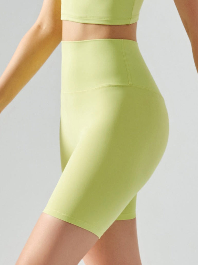 Short de yoga taille haute élastique sans coutures 