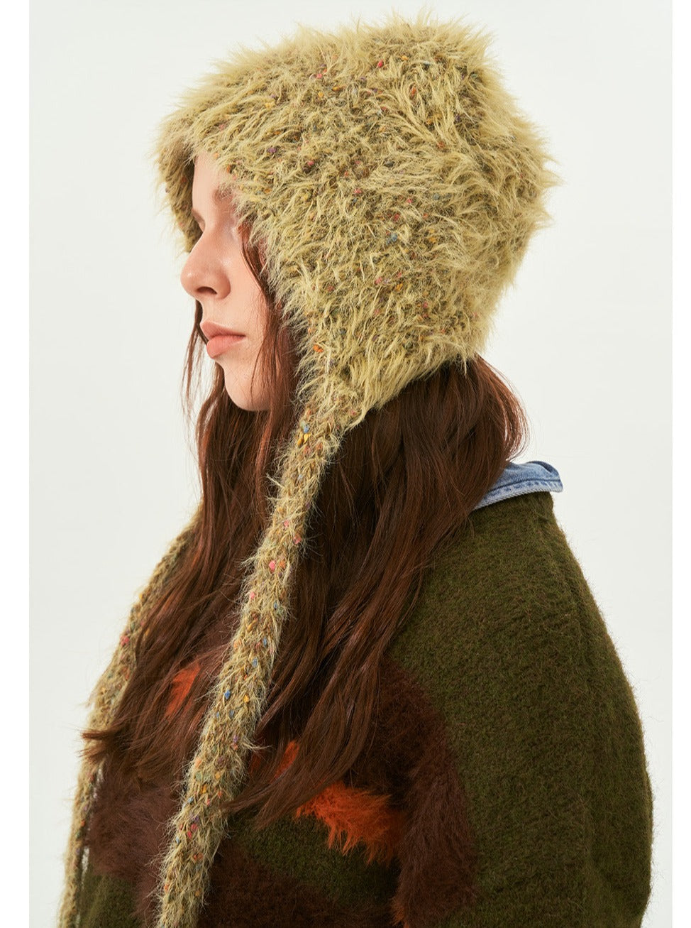 Bonnet d'hiver vert chaud pour femme