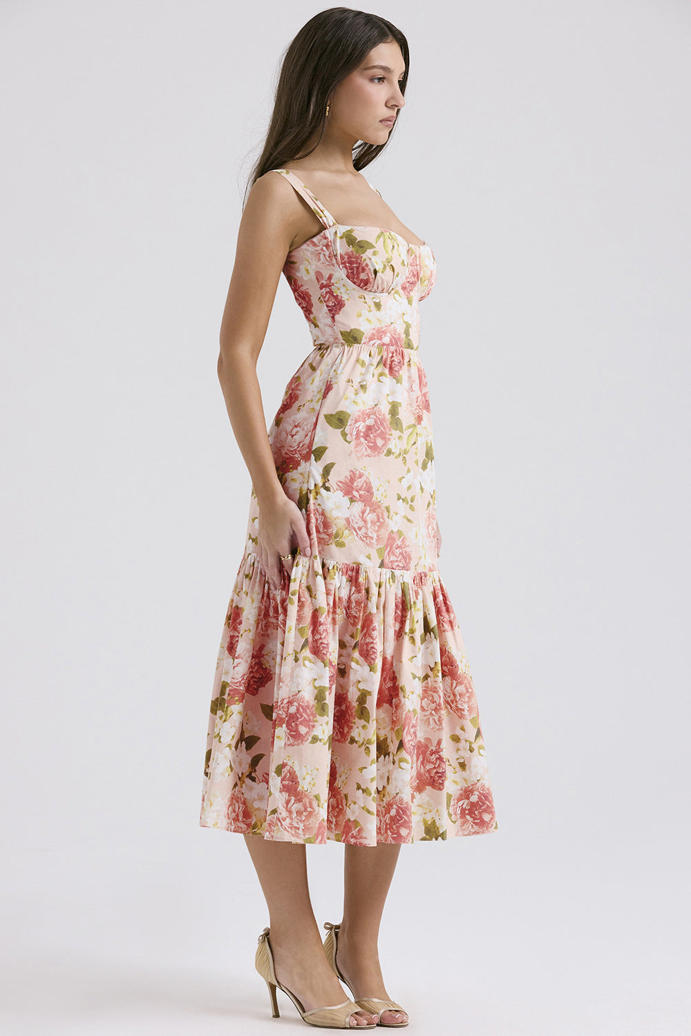 Robe d'été sans manches à imprimé floral 