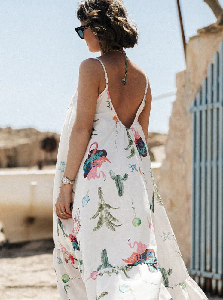 Robe d'été ample et décontractée à imprimé 