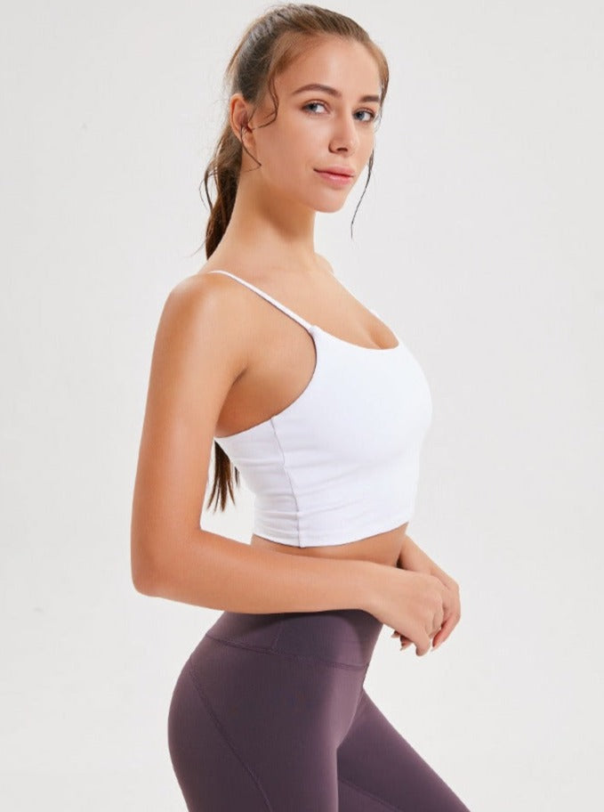 Haut court de yoga sans manches violet clair pour le sport