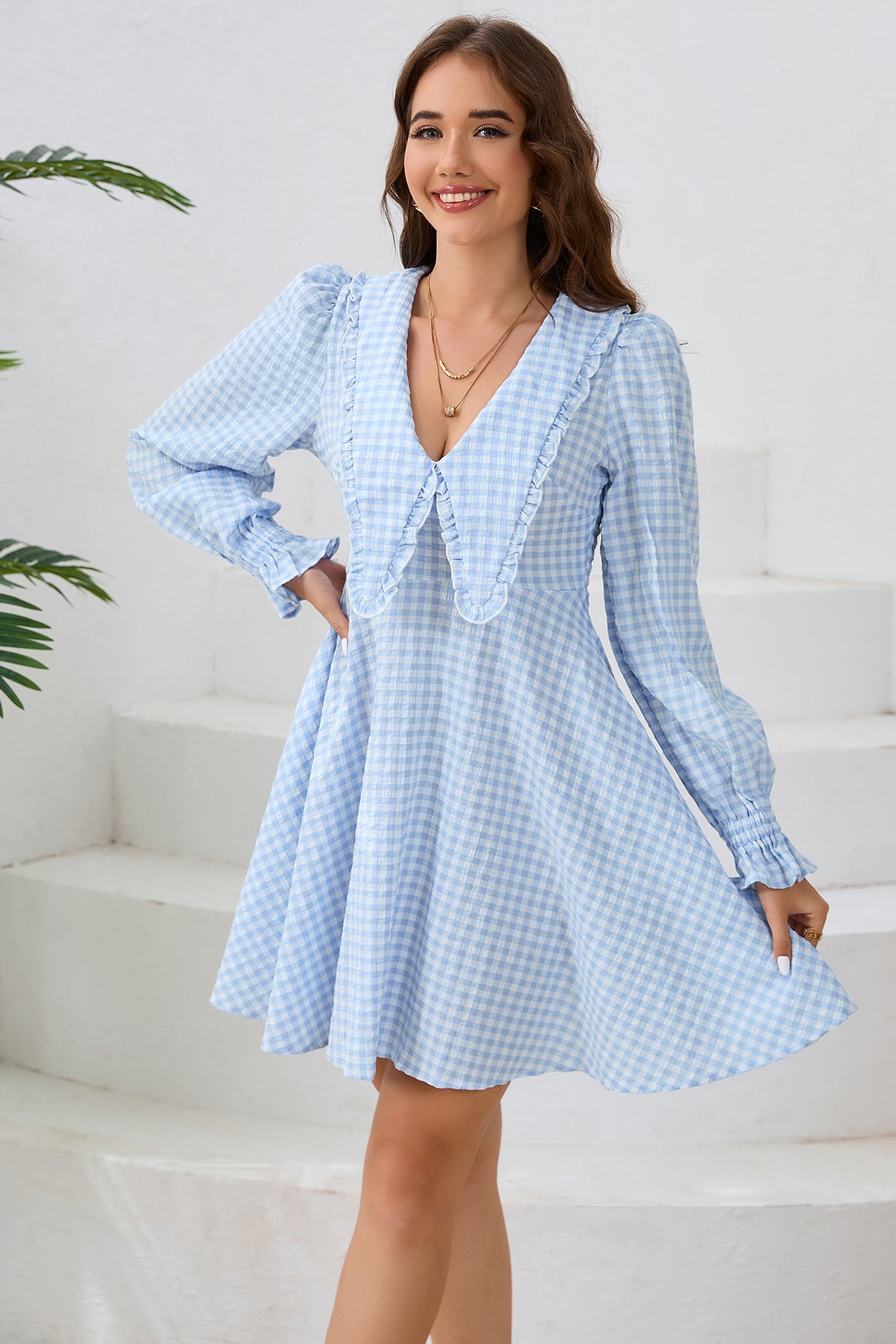 Robe à volants en vichy