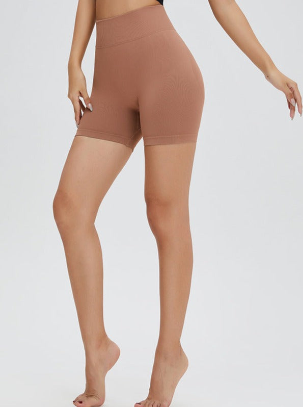 Short de sport taille haute sans coutures pour remonter les fesses 