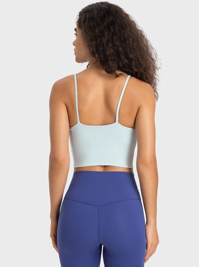 Light Blue Sleeveless Sport Yoga Crop Top