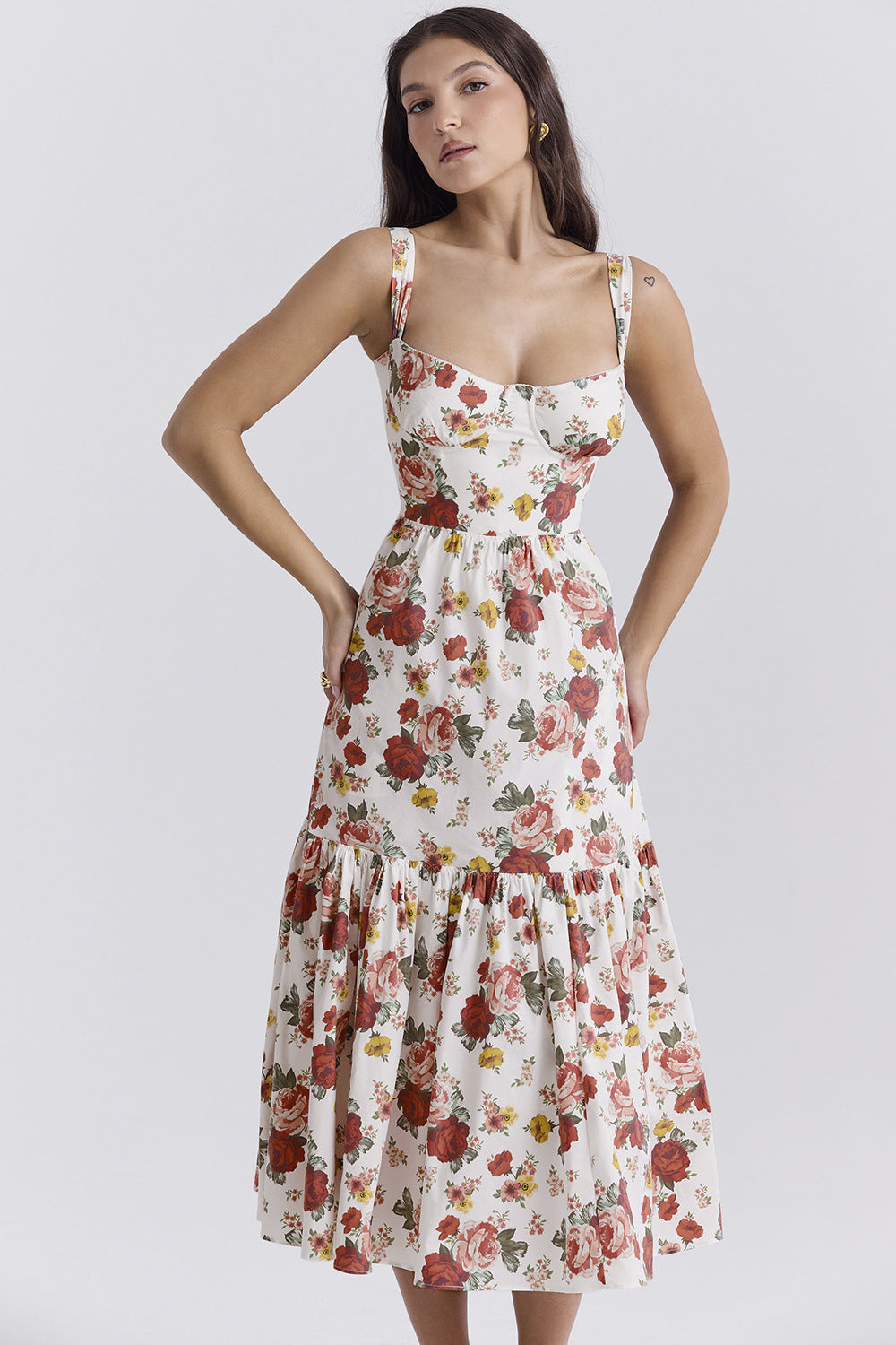 Robe d'été sans manches à imprimé floral 