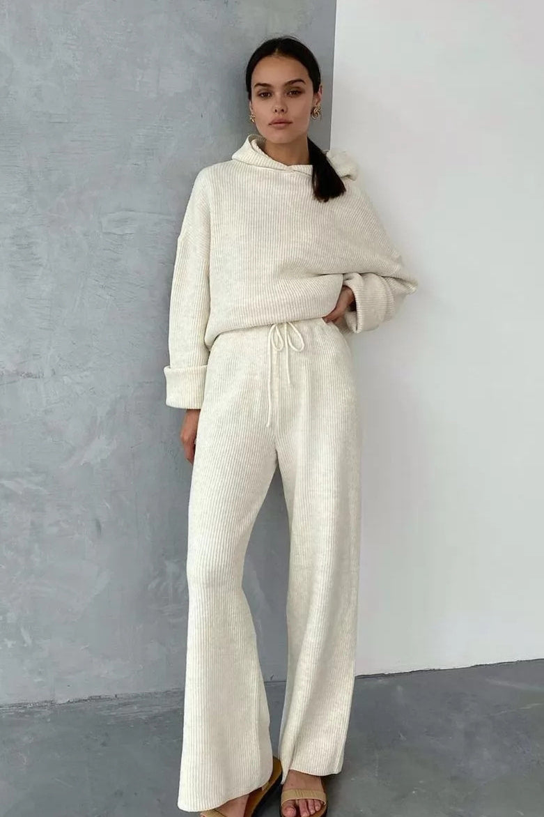 Ensemble pull et pantalon en tricot surdimensionné décontracté