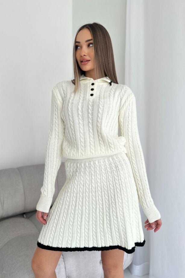 Robe pull chic en maille torsadée