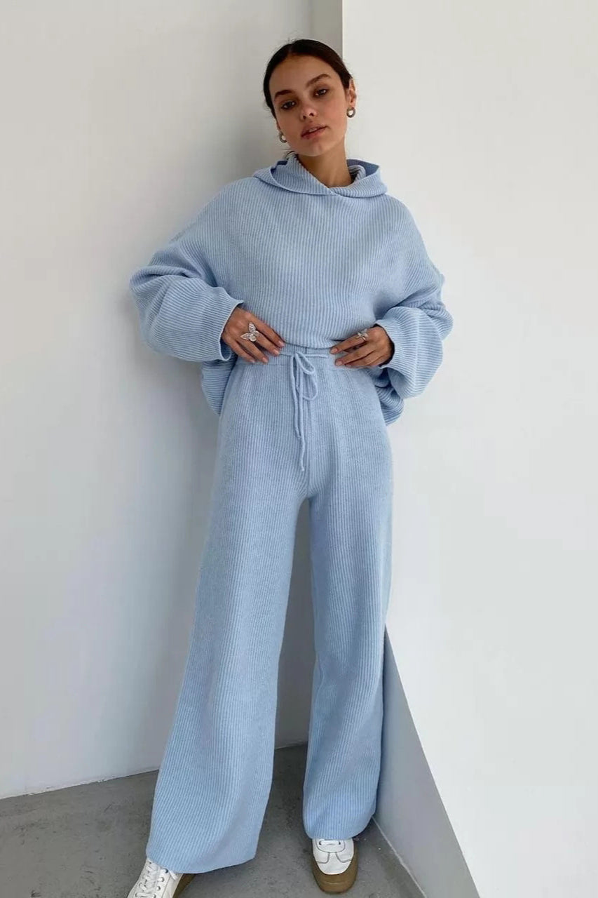 Ensemble pull et pantalon en tricot surdimensionné décontracté